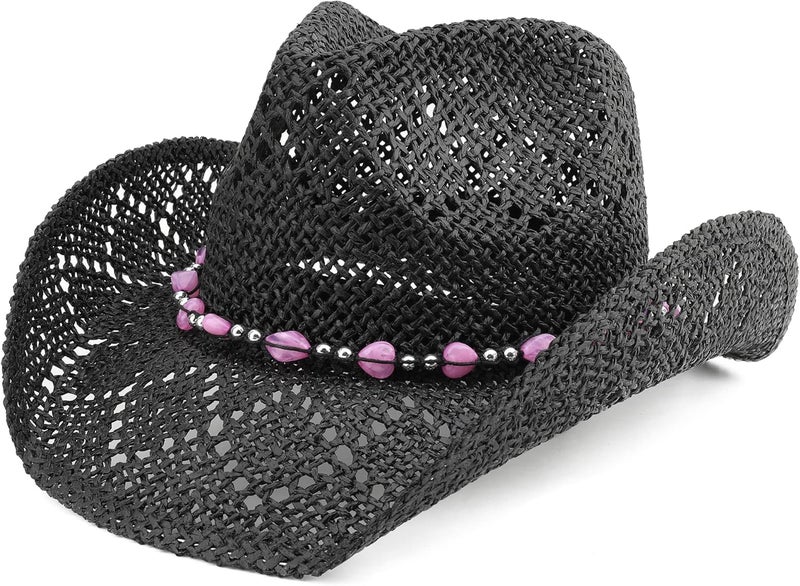 Pro Celia Men Women Cowgirl Straw Western Cowboy Hat - Image 1